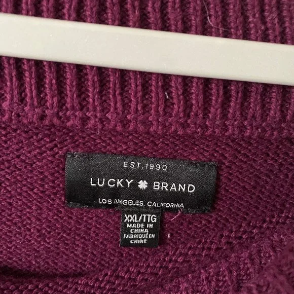 Lucky Brand Womens Sweater Relaxed Fit Ribbed Size XXL Knit Pullover Stripe - Picture 10 of 11